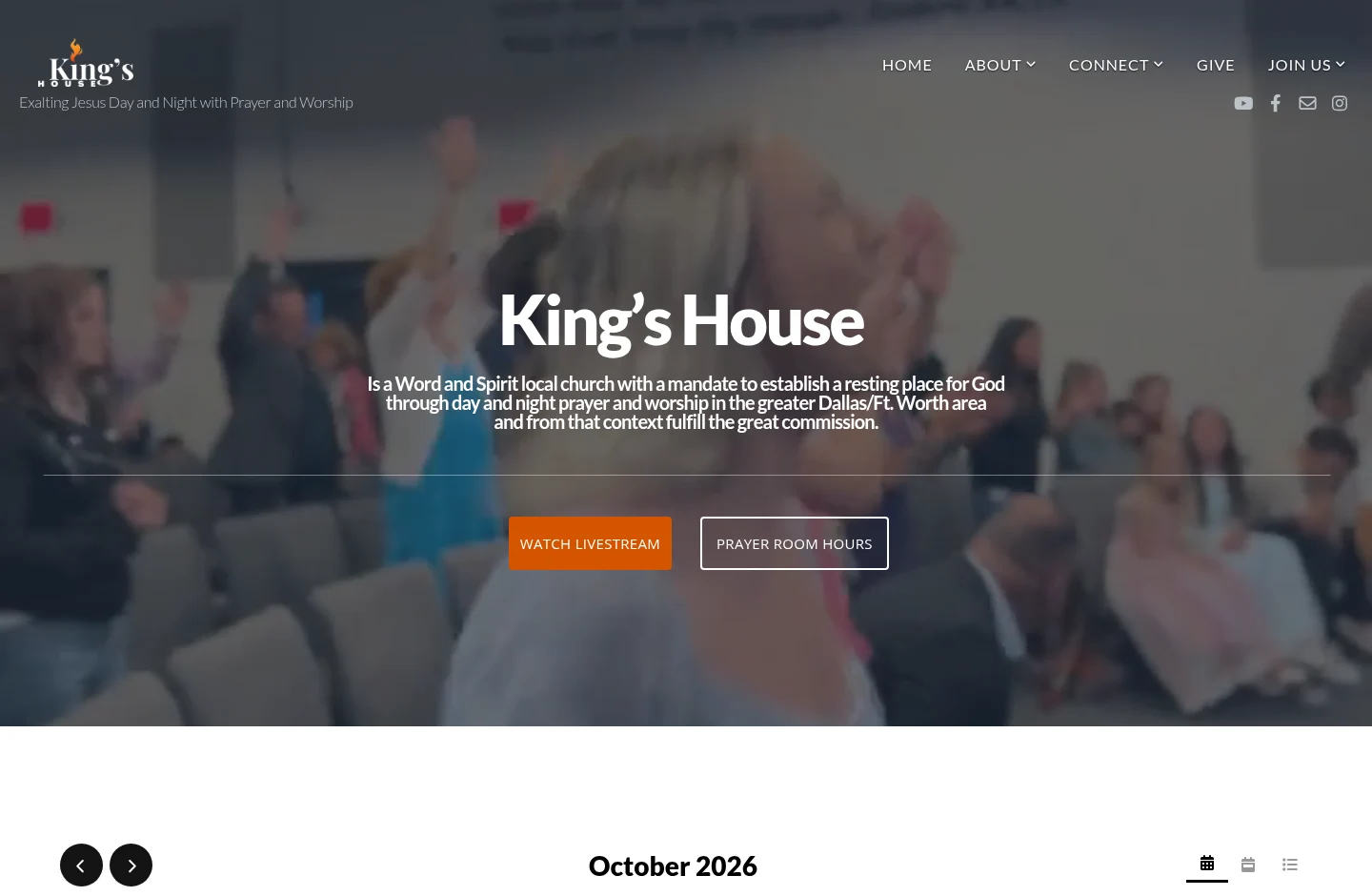 Website preview of King’s House DFW