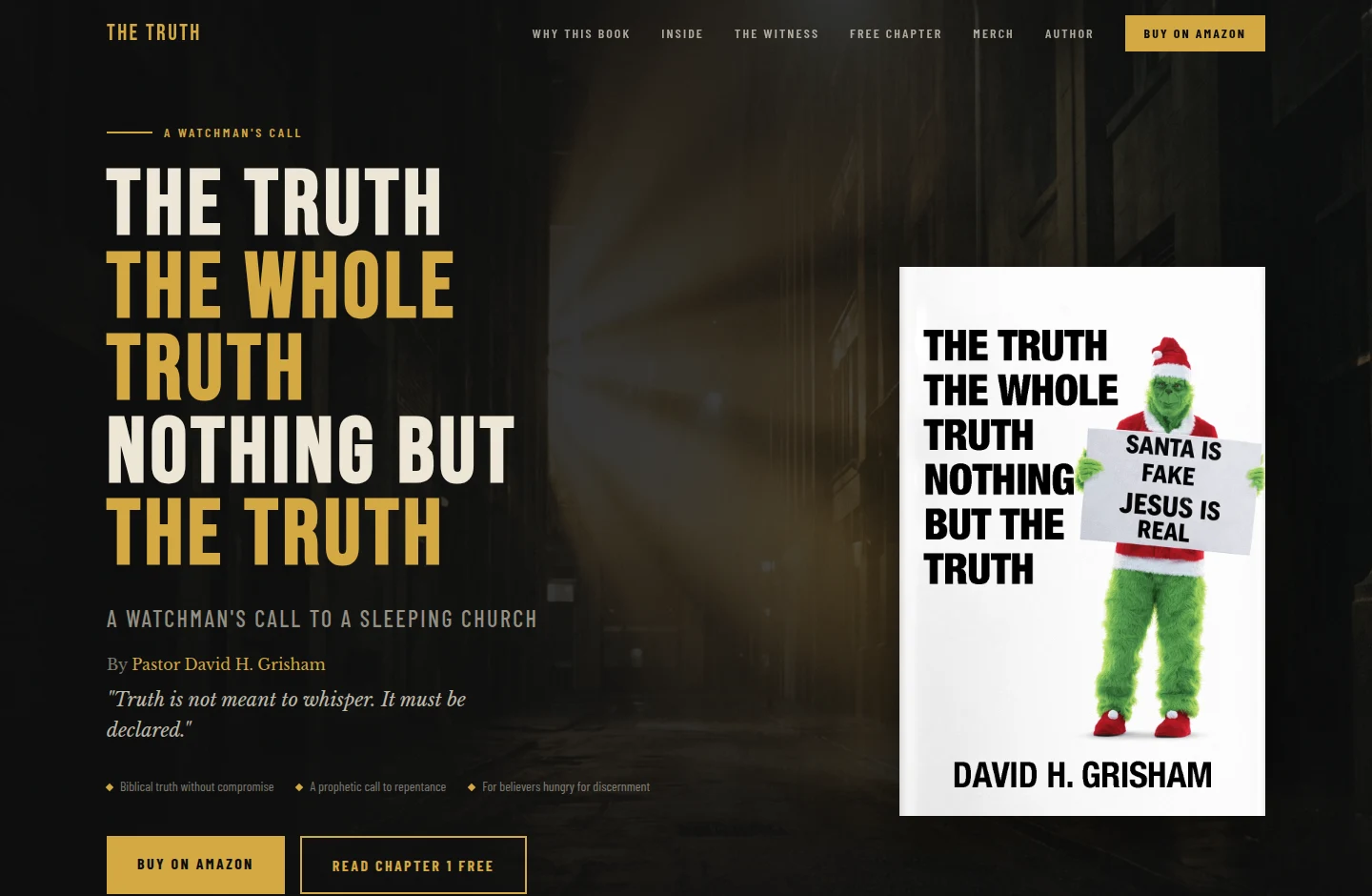 Website preview of Truth · David H. Grisham